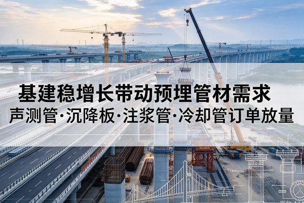 梓潼基建稳增长带动预埋监测管材需求，声测管、沉降板、注浆管订单持续放量